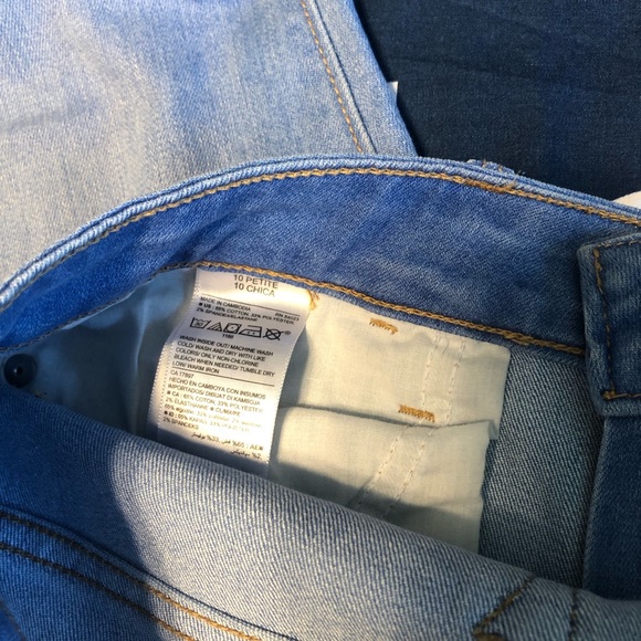 Petite Raw Hem Summer Wash Skinny Ankle Jeans Size 10 - Picture 3 of 4